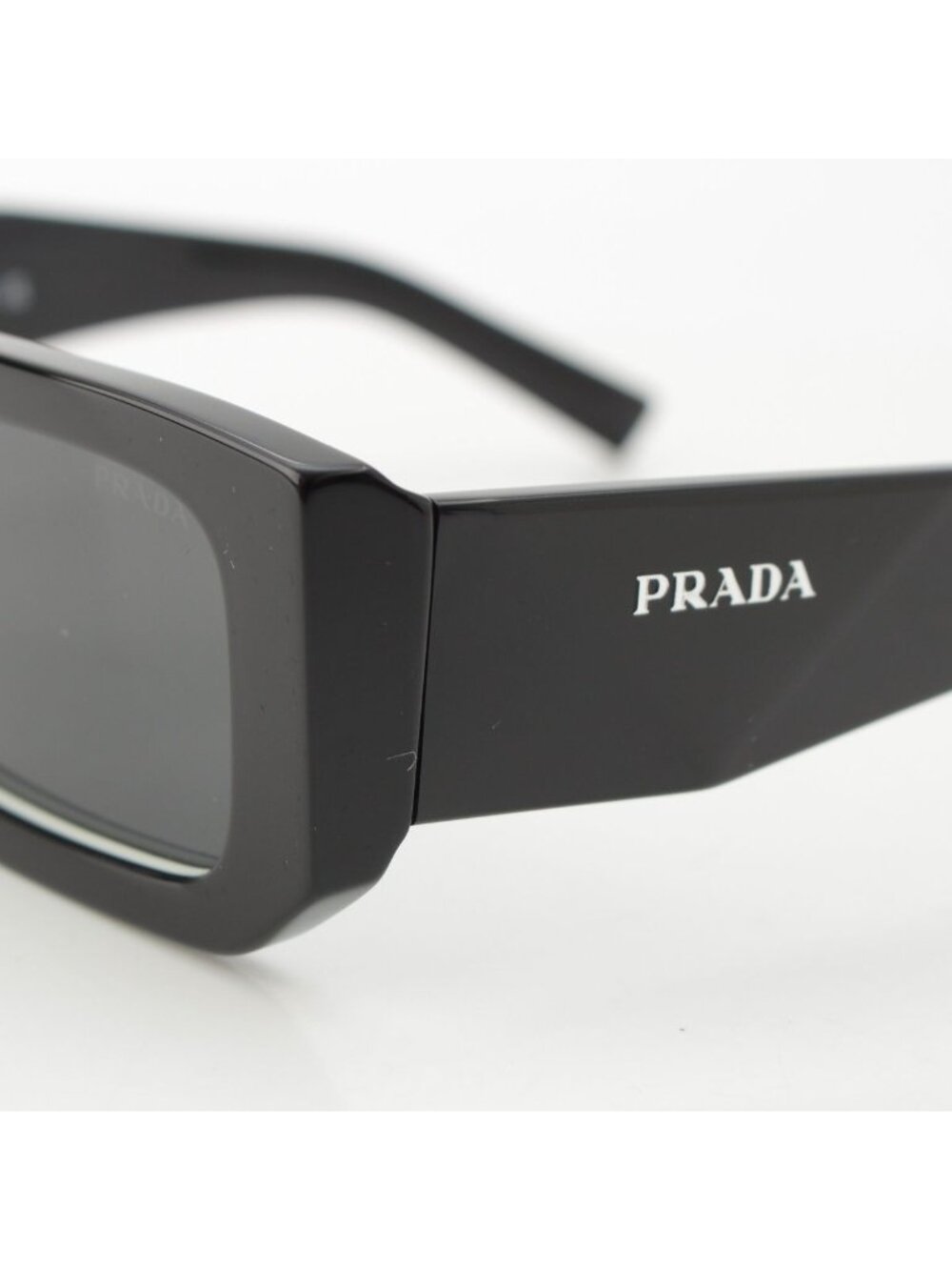 Prada Logo Square Sunglasses Eyewear Black White - Picture 5 of 10